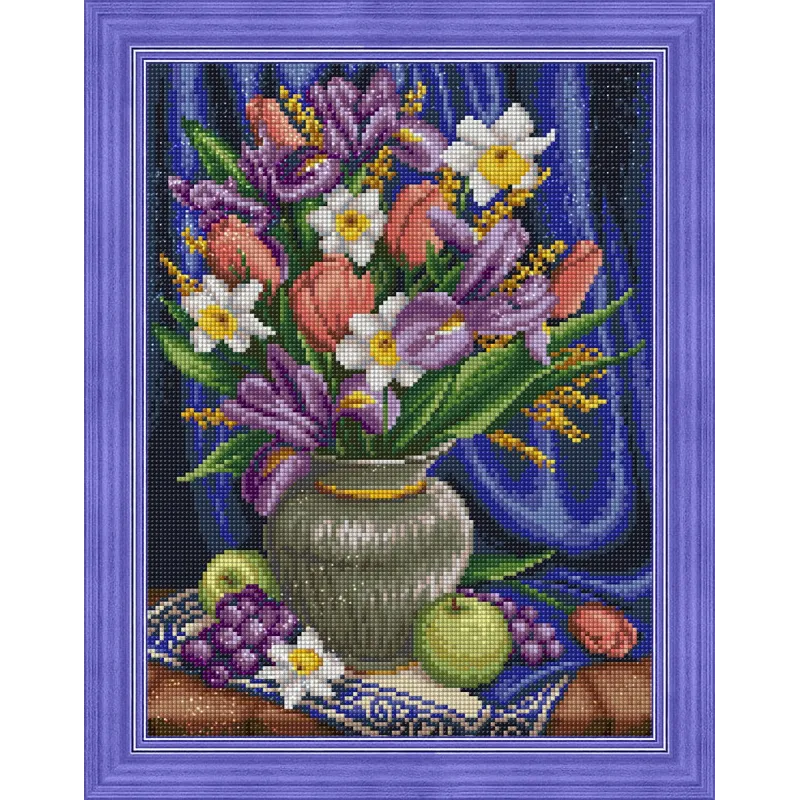diamond painting - fiori viola - labottegadelleideelecco.it