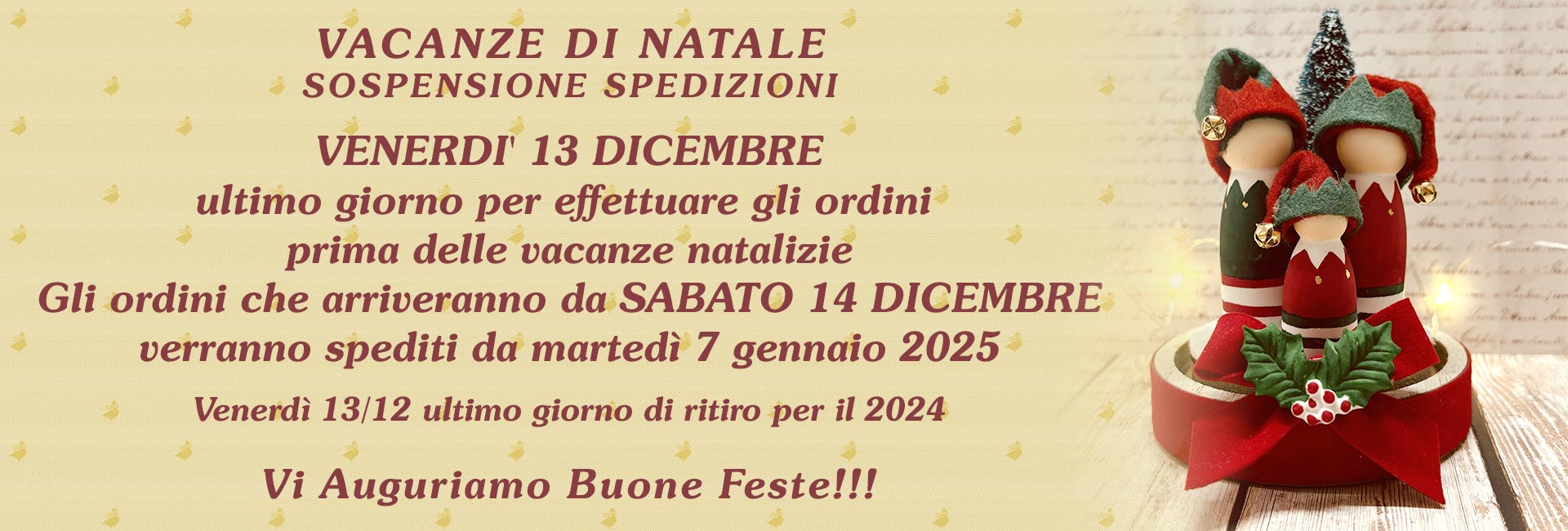 Avviso Vacanze di Natale - Sospensione Spedizioni